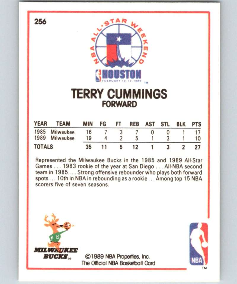 1989-90 Hoops #256 Terry Cummings Bucks AS NBA Basketball