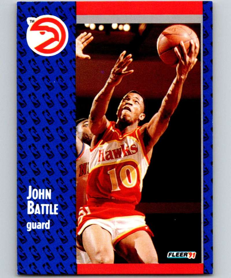 1991-92 Fleer #1 John Battle Hawks NBA Basketball