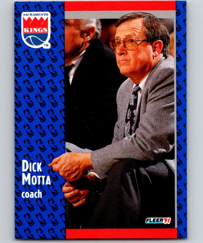 1991-92 Fleer #178 Dick Motta Sac Kings CO NBA Basketball Image 1