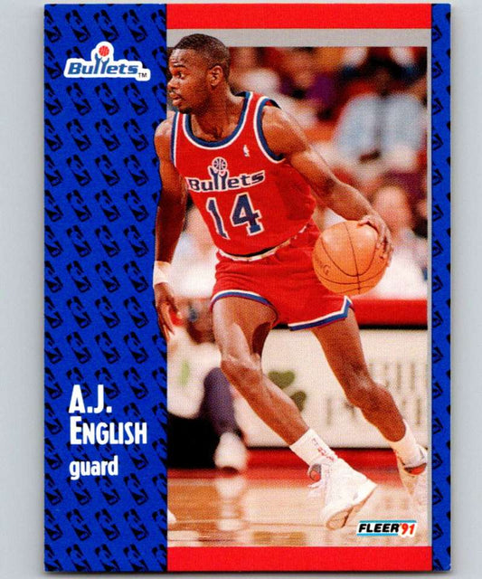 1991-92 Fleer #206 A.J. English Bullets NBA Basketball Image 1
