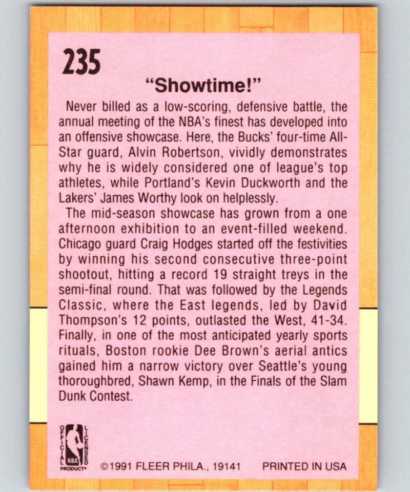 1991-92 Fleer #235 '91 All Star Game NBA Basketball Image 2