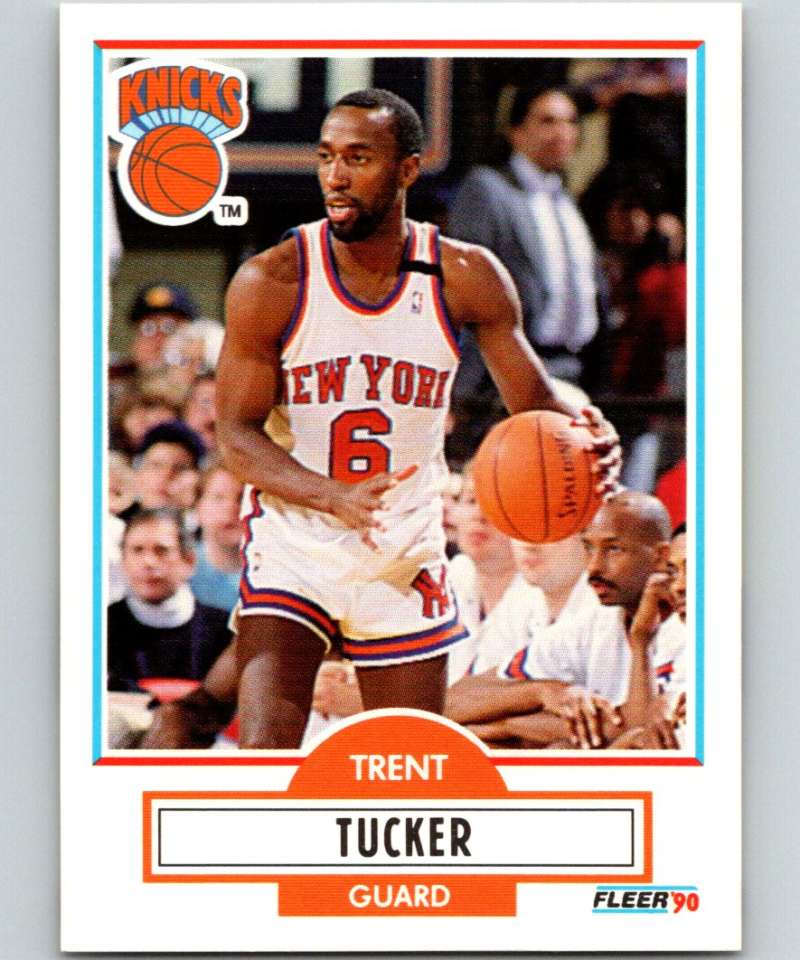 1990-91 Fleer #129 Trent Tucker Knicks NBA Basketball Image 1