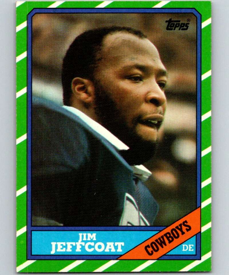 1986 Topps #134 Jim Jeffcoat Cowboys NFL Football Image 1