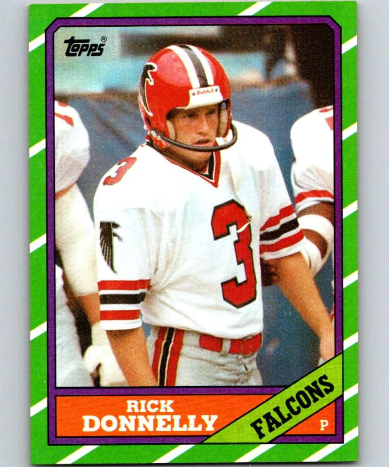 1986 Topps #371 Rick Donnelly RC Rookie Falcons NFL Football Image 1