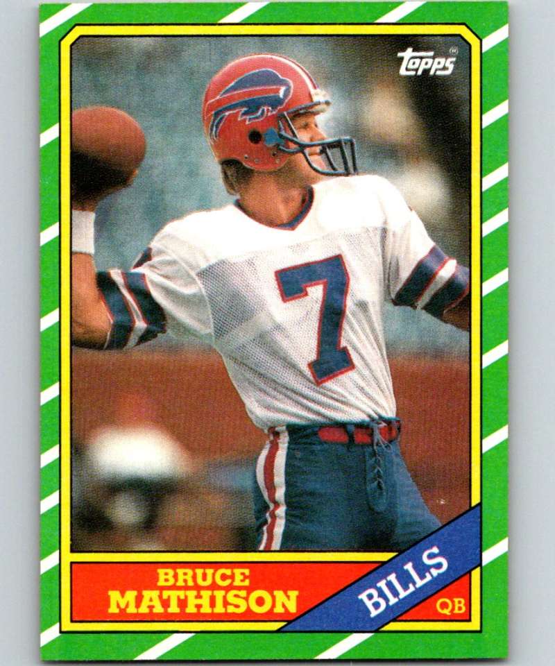 1986 Topps #384 Bruce Mathison RC Rookie Bills NFL Football