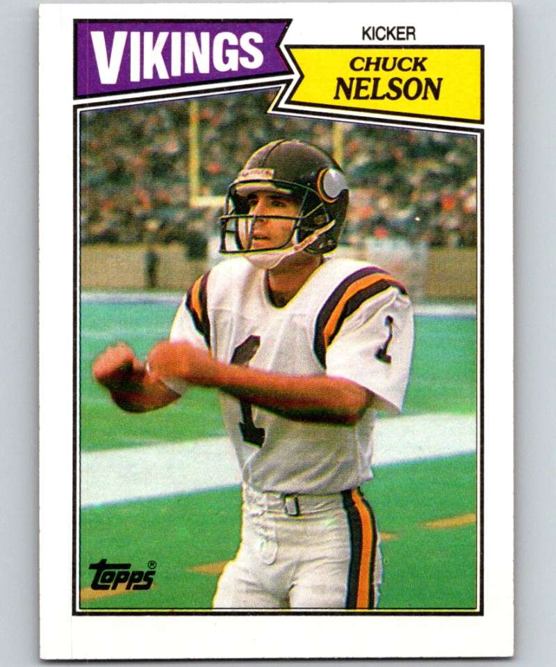 1987 Topps #205 Chuck Nelson RC Rookie Vikings NFL Football Image 1