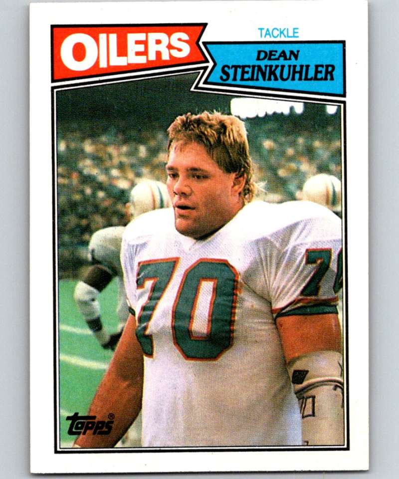 1987 Topps #313 Dean Steinkuhler RC Rookie Oilers NFL Football Image 1