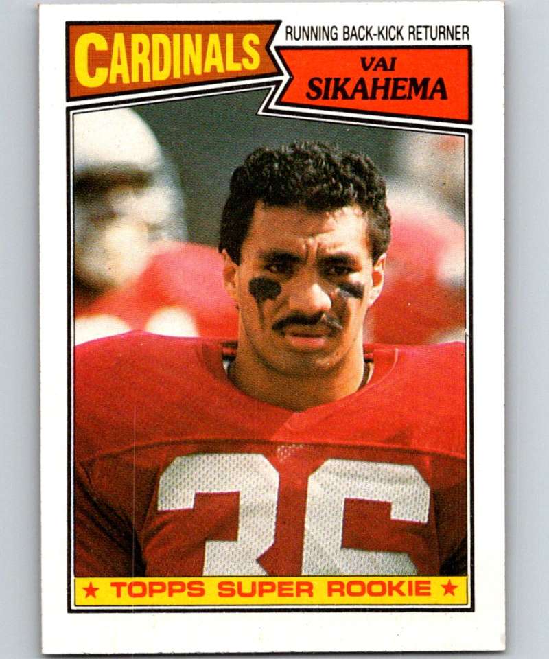 1987 Topps #332 Vai Sikahema RC Rookie Cardinals NFL Football Image 1