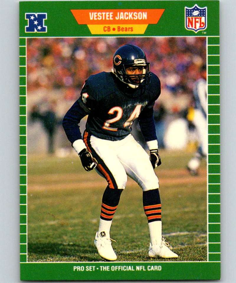 1989 Pro Set #49 Vestee Jackson RC Rookie Bears NFL Football Image 1