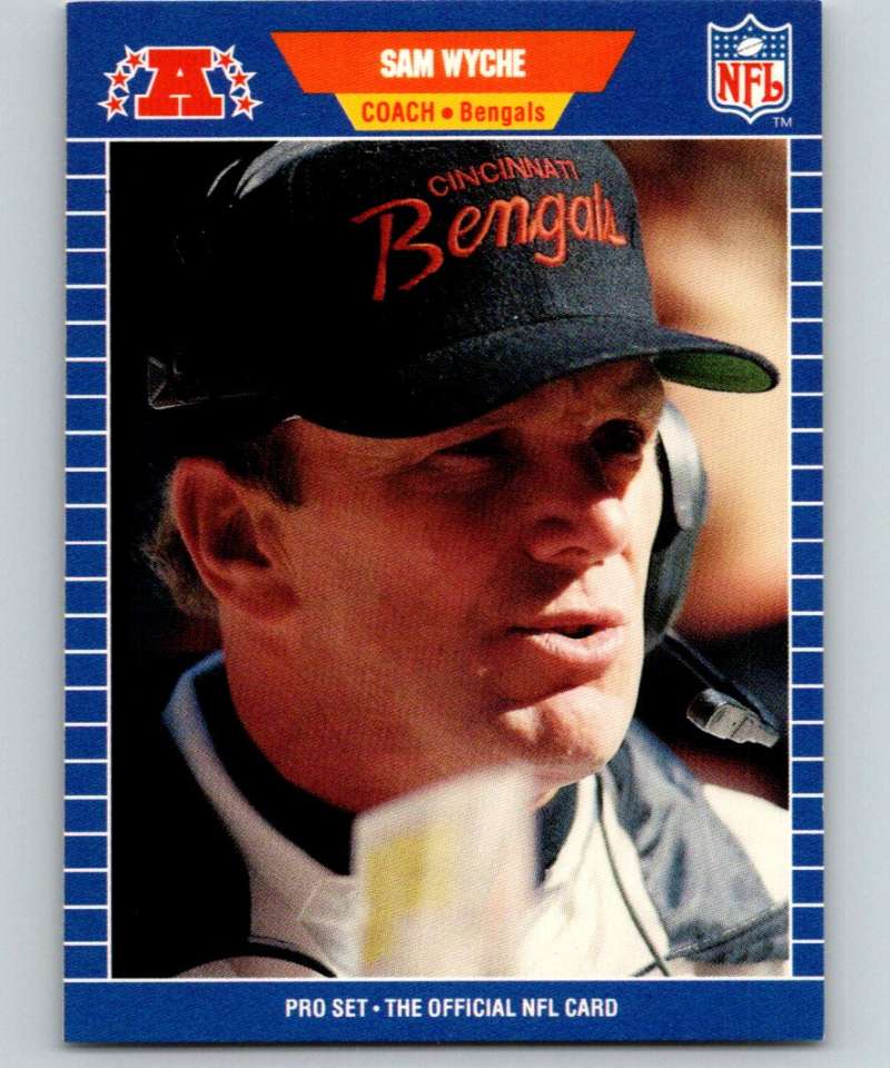 1989 Pro Set #72 Sam Wyche Bengals CO NFL Football Image 1