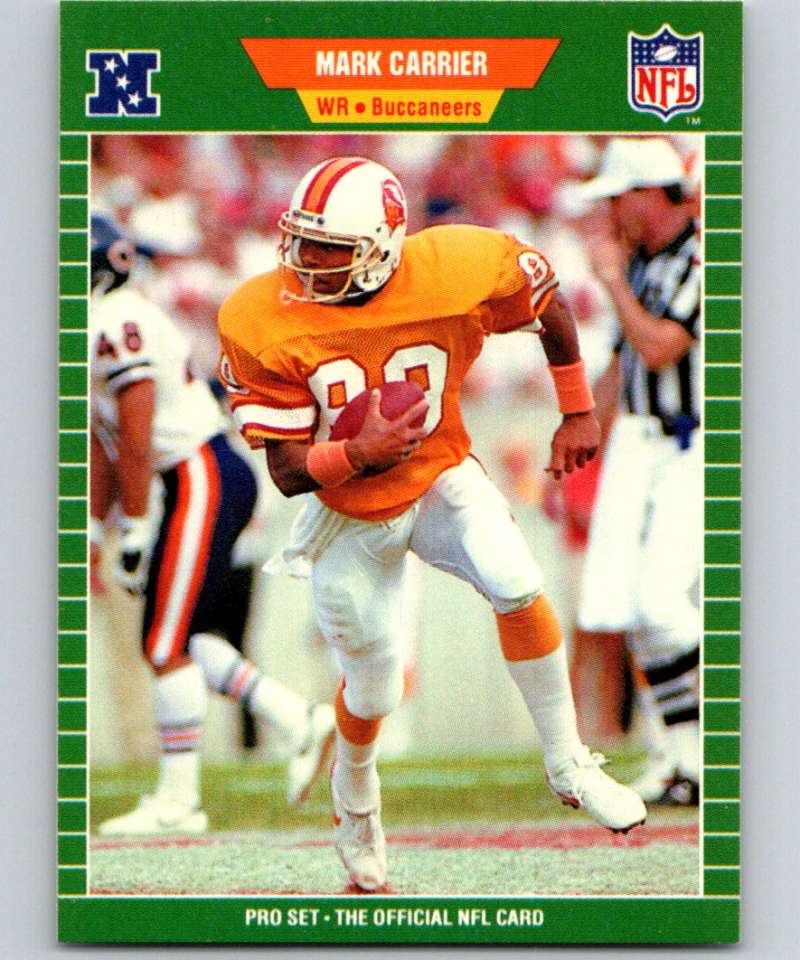 1989 Pro Set #409 Mark Carrier RC Rookie Buccaneers NFL Football Image 1