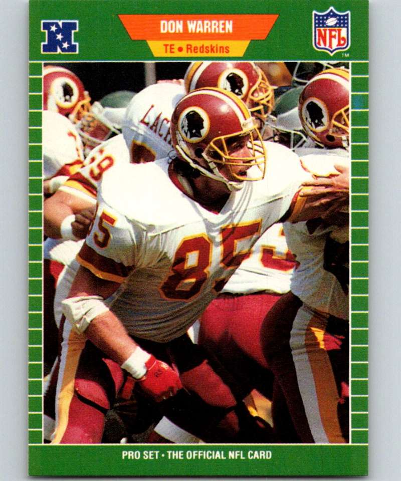 1989 Pro Set #437 Don Warren Redskins NFL Football Image 1