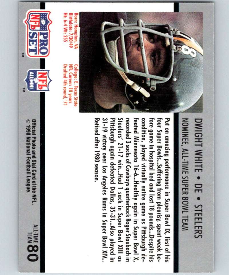 1990 Pro Set Super Bowl 160 #80 Dwight White Steelers NFL Football