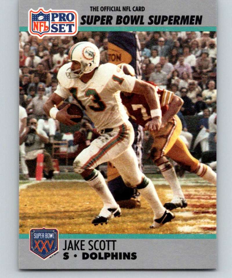 1990 Pro Set Super Bowl 160 #112 Jake Scott Dolphins NFL Football Image 1