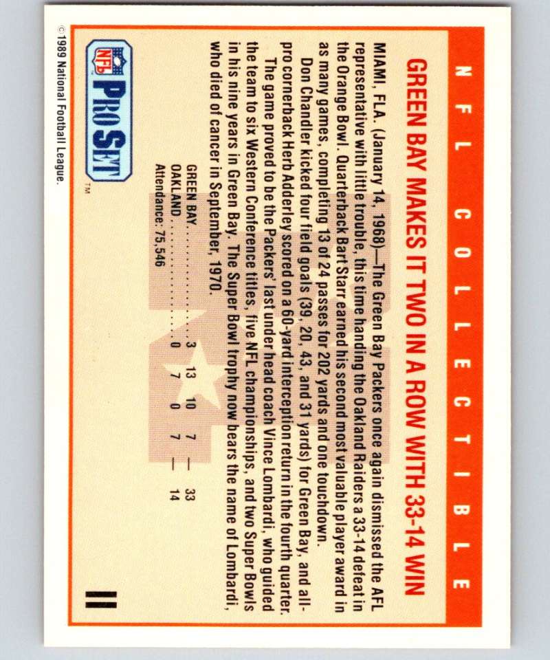 1989 Pro Set Super Bowl Logos #2 Super Bowl II NFL Football Image 2