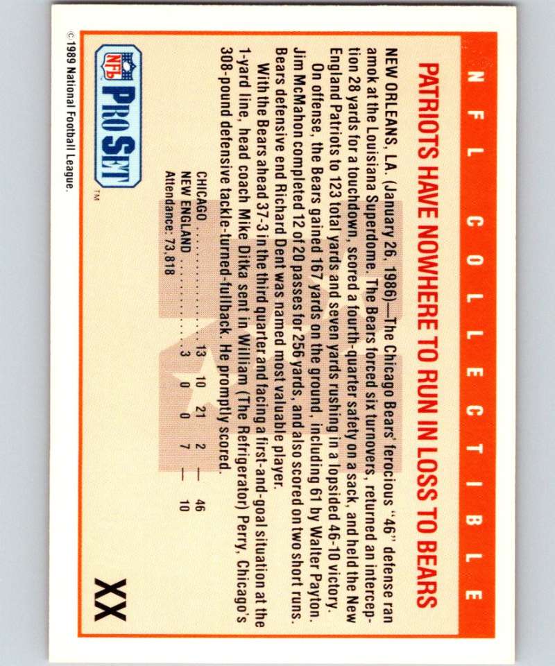 1989 Pro Set Super Bowl Logos #20 Super Bowl XX NFL Football