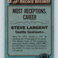 1988 Topps #3 Steve Largent Seahawks RB NFL Football Image 2