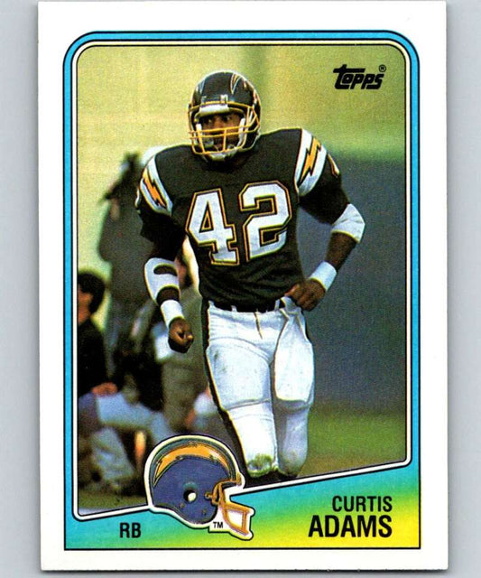 1988 Topps #206 Curtis Adams Chargers NFL Football Image 1