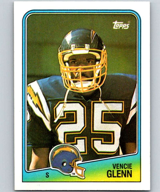 1988 Topps #214 Vencie Glenn RC Rookie Chargers NFL Football Image 1