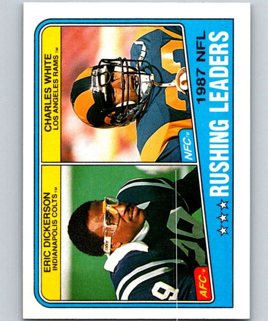 1988 Topps #217 Eric Dickerson/Charles White Rushing Leaders NFL Football