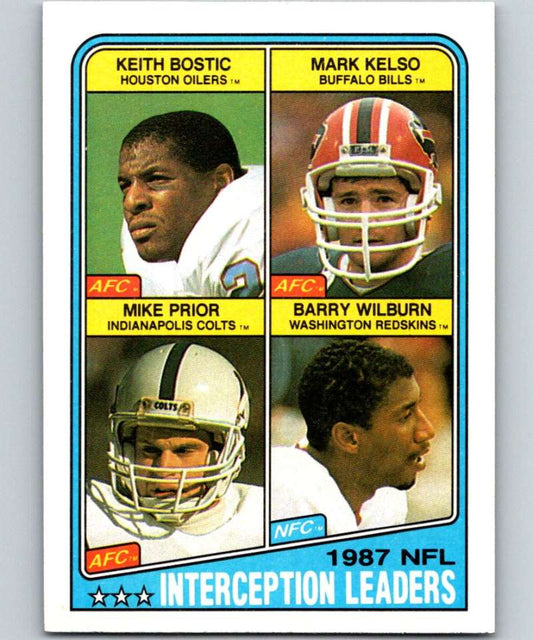 1988 Topps #219 Bostic/Kelso/Prior/ Wilburn  Leaders NFL Football Image 1