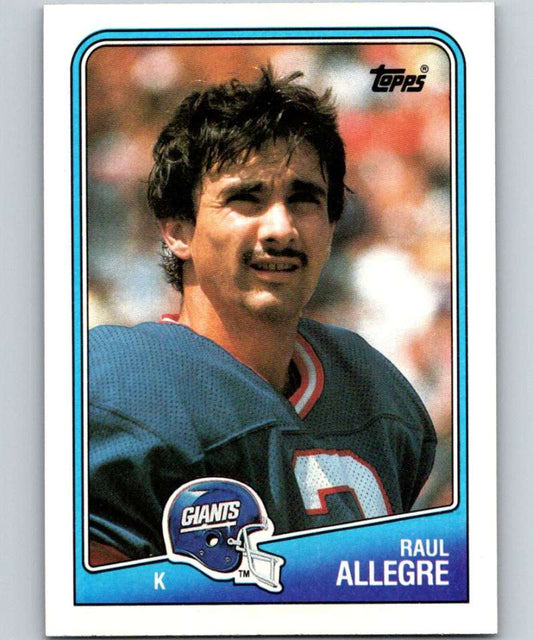 1988 Topps #278 Raul Allegre NY Giants NFL Football Image 1