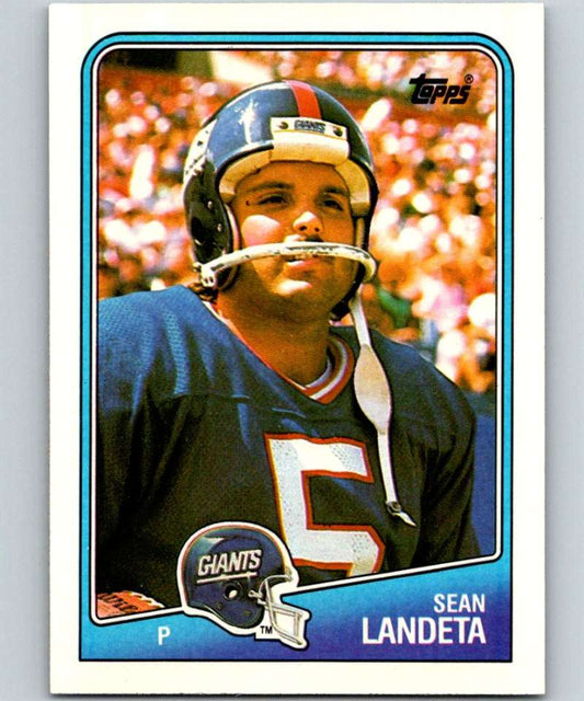 1988 Topps #279 Sean Landeta NY Giants NFL Football Image 1