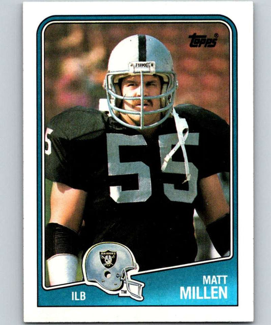 1988 Topps #335 Matt Millen LA Raiders NFL Football Image 1