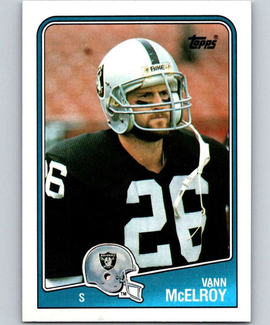 1988 Topps #337 Vann McElroy LA Raiders NFL Football Image 1