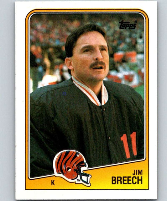 1988 Topps #344 Jim Breech Bengals NFL Football Image 1