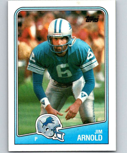 1988 Topps #379 Jim Arnold Lions NFL Football Image 1