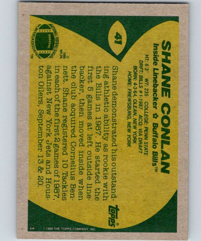 1989 Topps #41 Shane Conlan Bills NFL Football