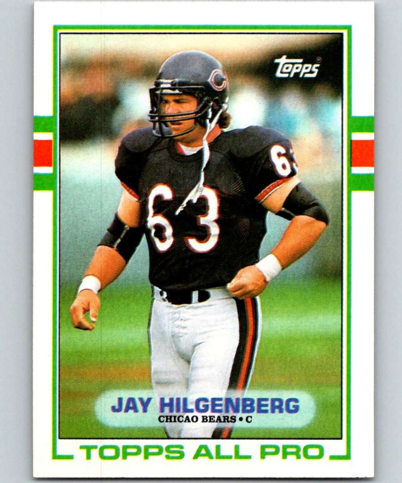 1989 Topps #59 Jay Hilgenberg Bears UER NFL Football Image 1