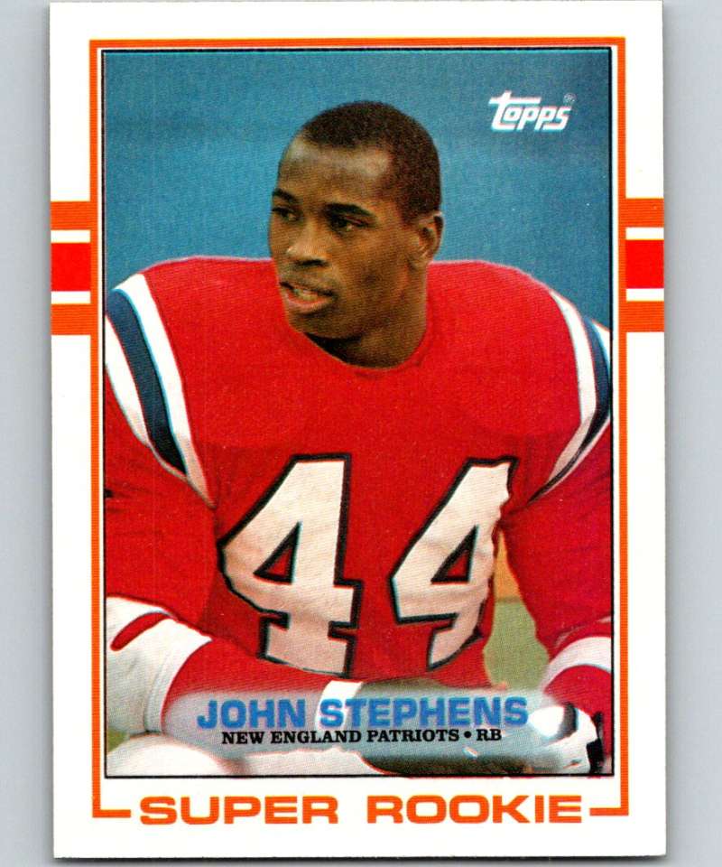 1989 Topps #194 John Stephens RC Rookie Patriots NFL Football Image 1