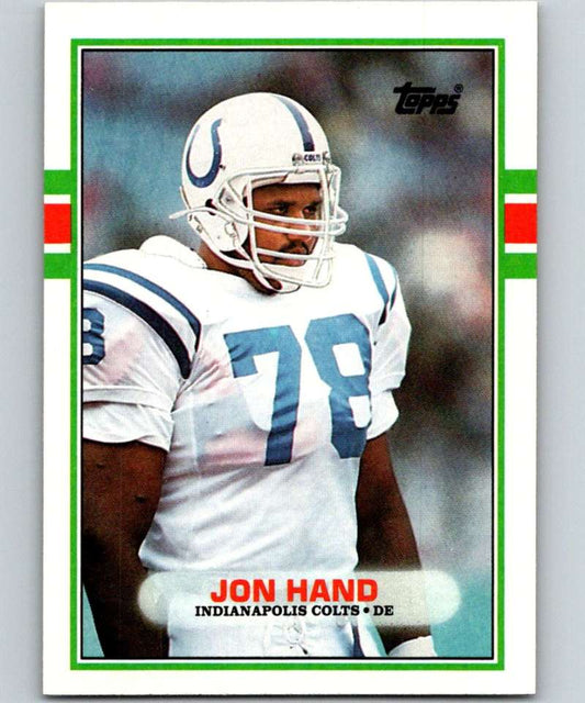 1989 Topps #210 Jon Hand Colts NFL Football Image 1