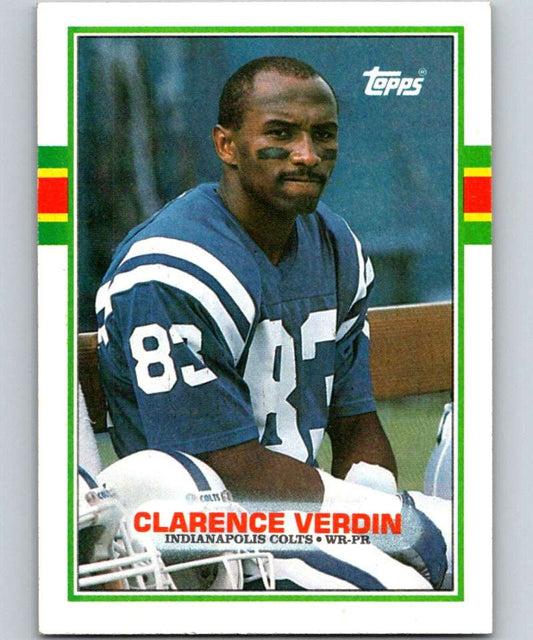 1989 Topps #215 Clarence Verdin RC Rookie Colts NFL Football Image 1