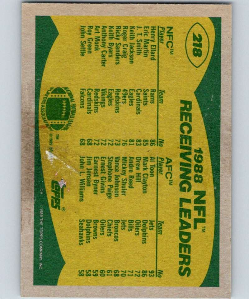 1989 Topps #218 Henry Ellard/Al Toon Receiving Leaders NFL Football