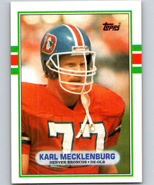 1989 Topps #247 Karl Mecklenburg Broncos UER NFL Football Image 1