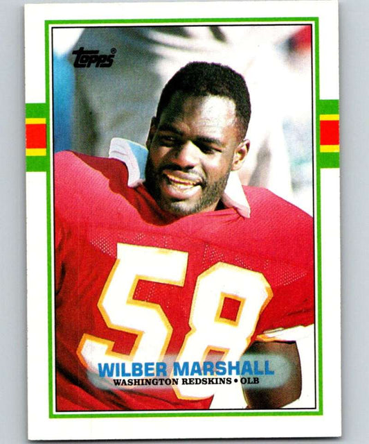 1989 Topps #256 Wilber Marshall Redskins NFL Football Image 1