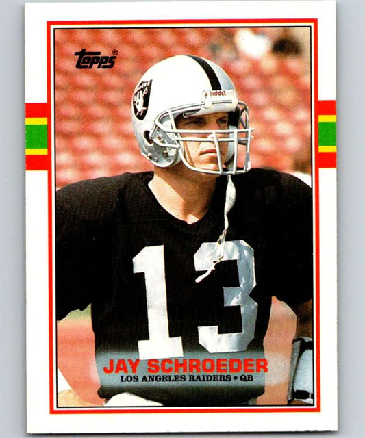 1989 Topps #266 Jay Schroeder LA Raiders NFL Football Image 1
