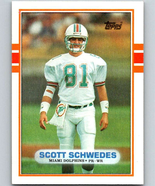 1989 Topps #297 Scott Schwedes Dolphins NFL Football Image 1