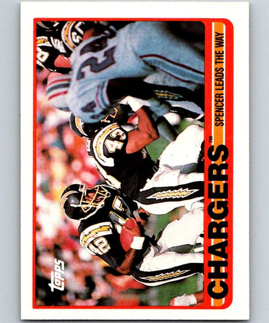 1989 Topps #303 Tim Spencer Chargers TL NFL Football Image 1