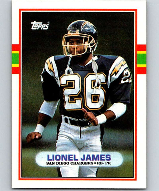 1989 Topps #310 Lionel James Chargers NFL Football Image 1
