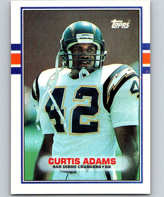 1989 Topps #312 Curtis Adams Chargers NFL Football Image 1