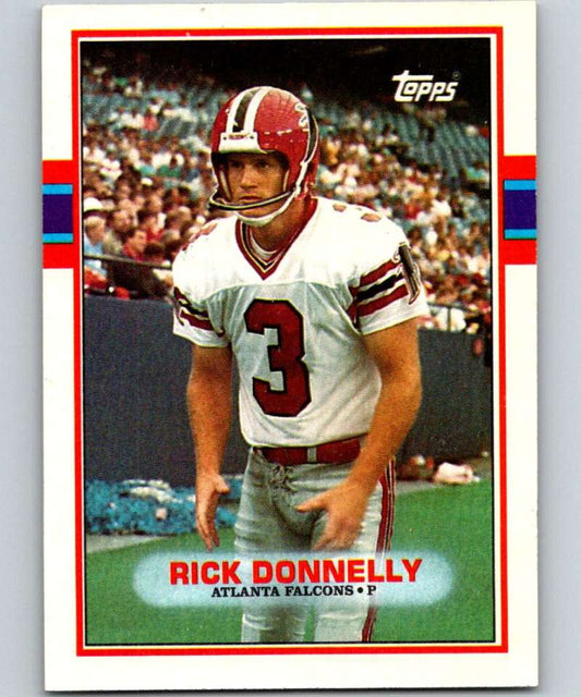1989 Topps #345 Rick Donnelly Falcons NFL Football Image 1