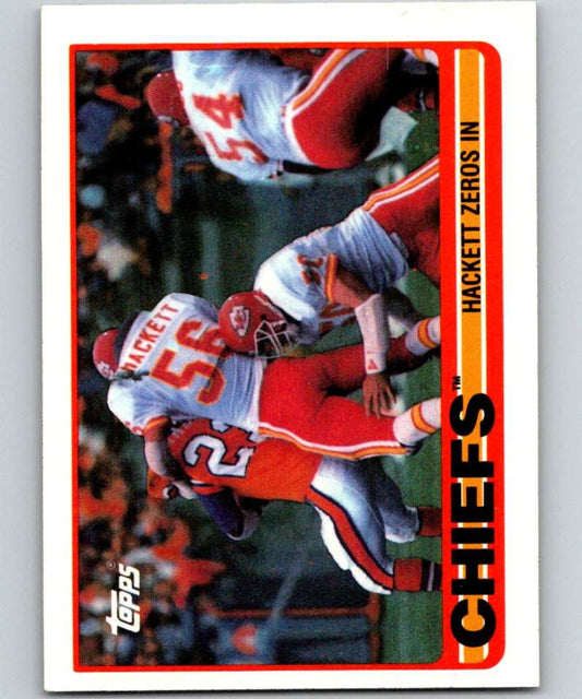 1989 Topps #348 Dino Hackett Chiefs TL NFL Football Image 1
