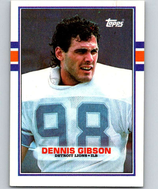 1989 Topps #370 Dennis Gibson Lions NFL Football Image 1