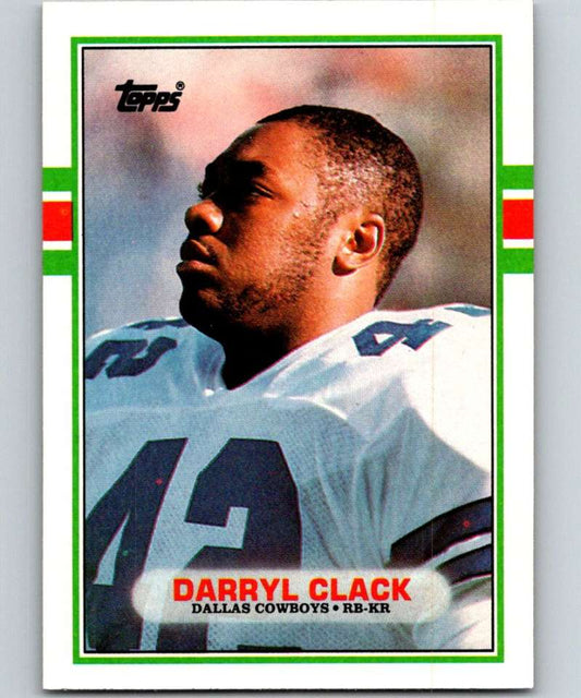 1989 Topps #386 Darryl Clack Cowboys NFL Football Image 1