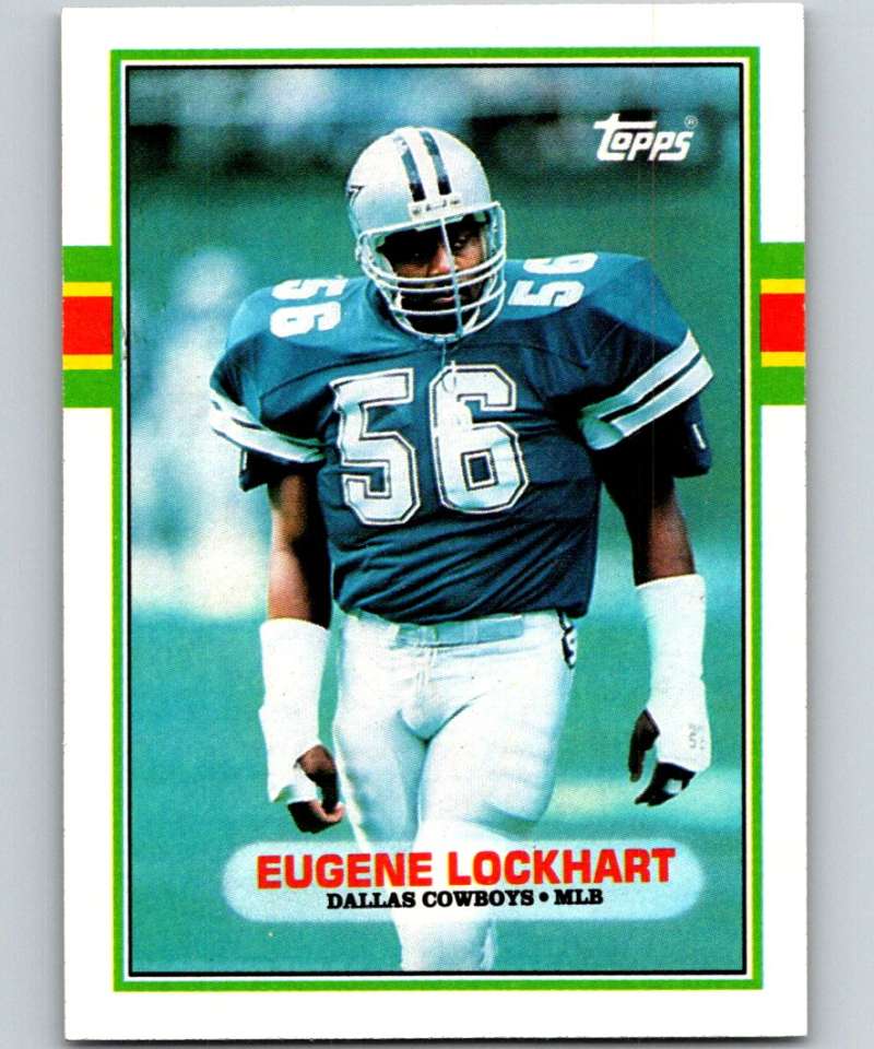 1989 Topps #388 Eugene Lockhart RC Rookie Cowboys NFL Football Image 1