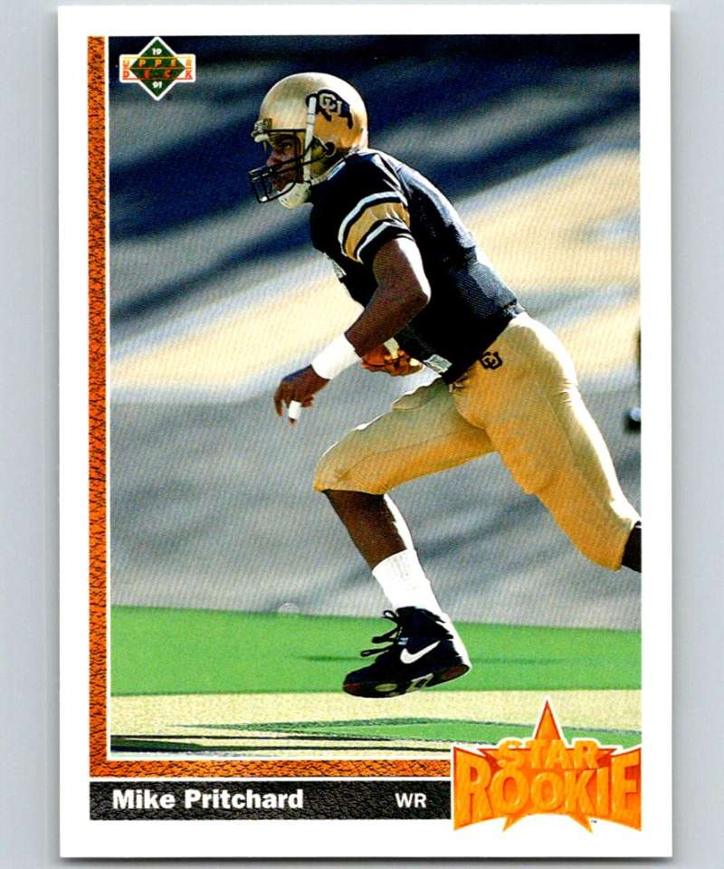 1991 Upper Deck #8 Mike Pritchard RC Rookie Falcons SR NFL Football Image 1